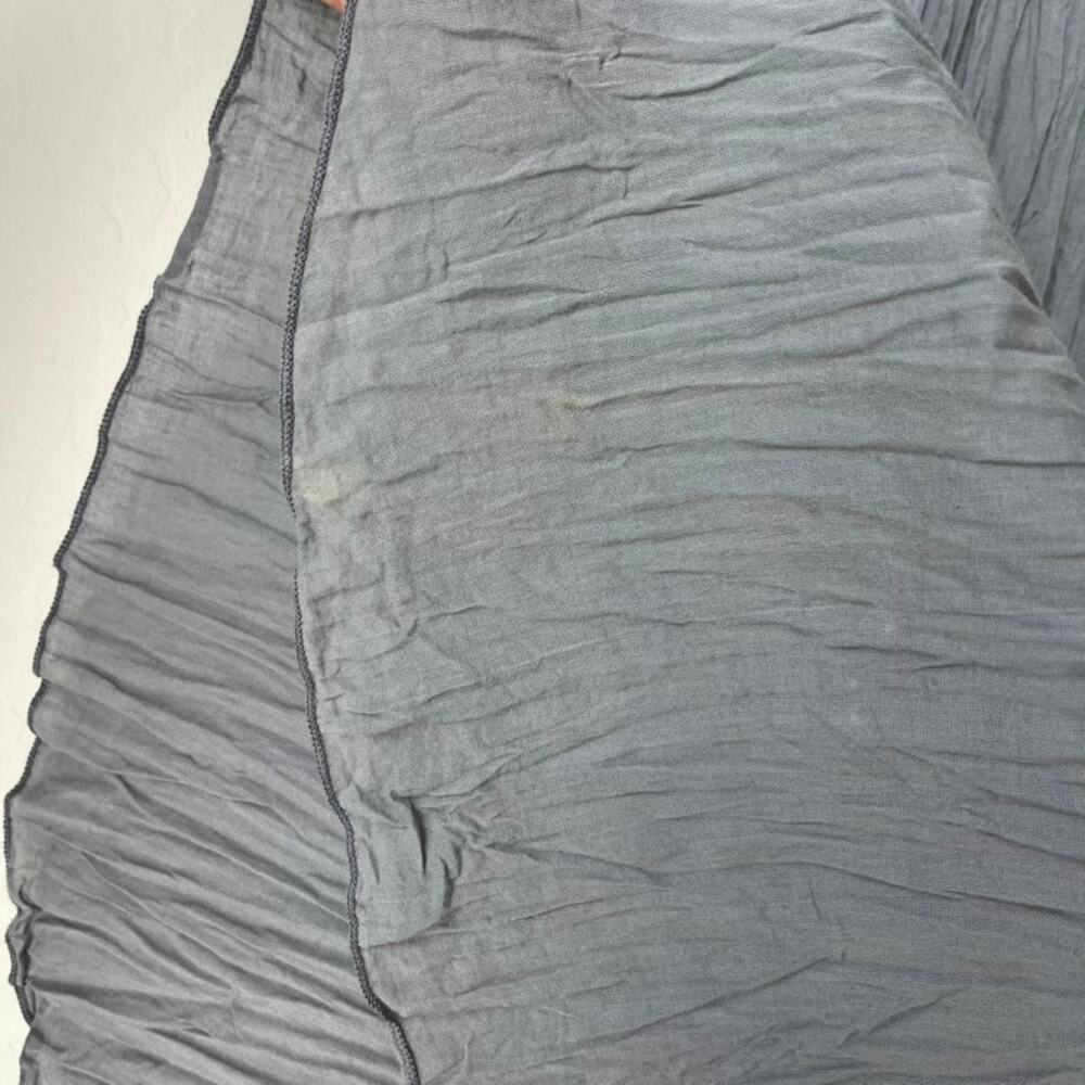 CP Shades Gray Crinkle Textured A-Line Lagenlook Pull-On Midi Skirt Size Medium - Picture 8 of 8